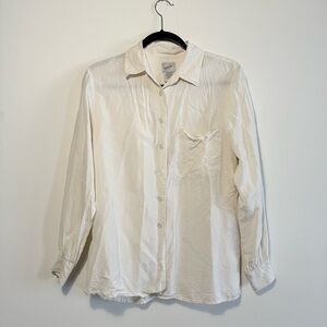 Vintage Silk Cream Button-Up Shirt